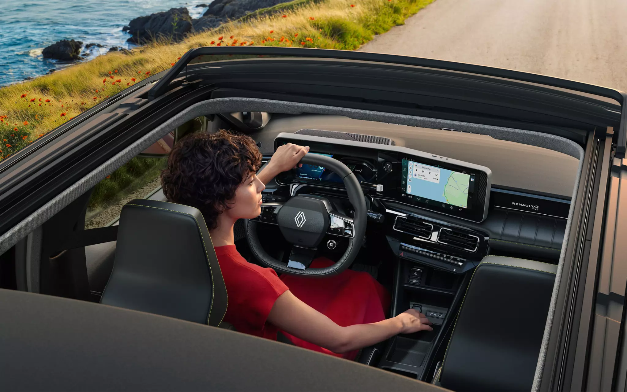 Renault 4 E-Tech electric Plein Sud : sensation de cabriolet avec toit ouvrant en toile